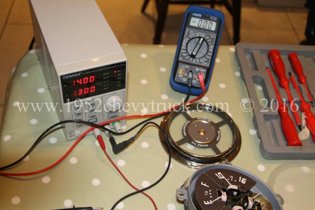 Bench power supply and meter.
